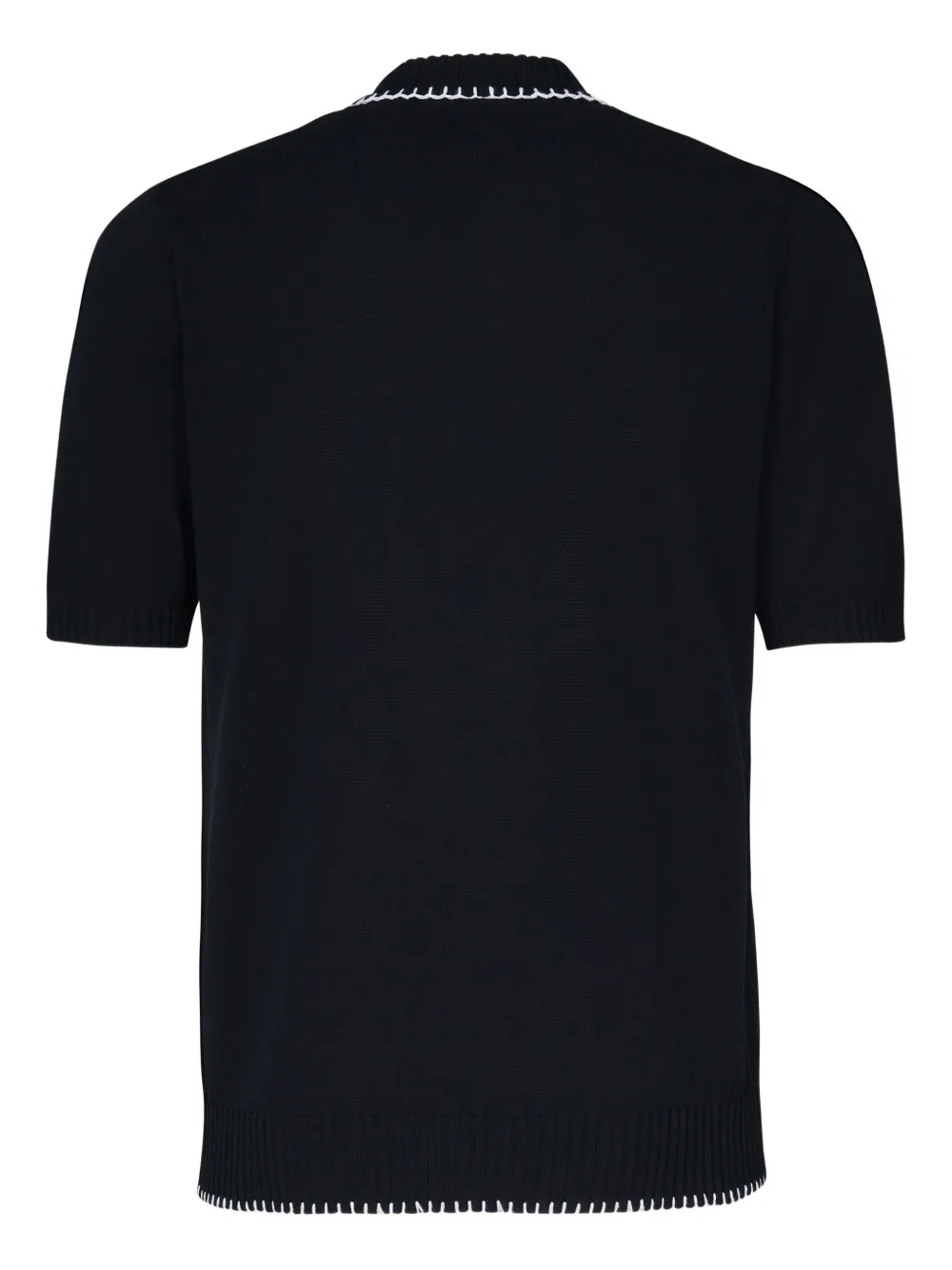 Eleventy Poloshirt met geribbelde afwerking Blauw