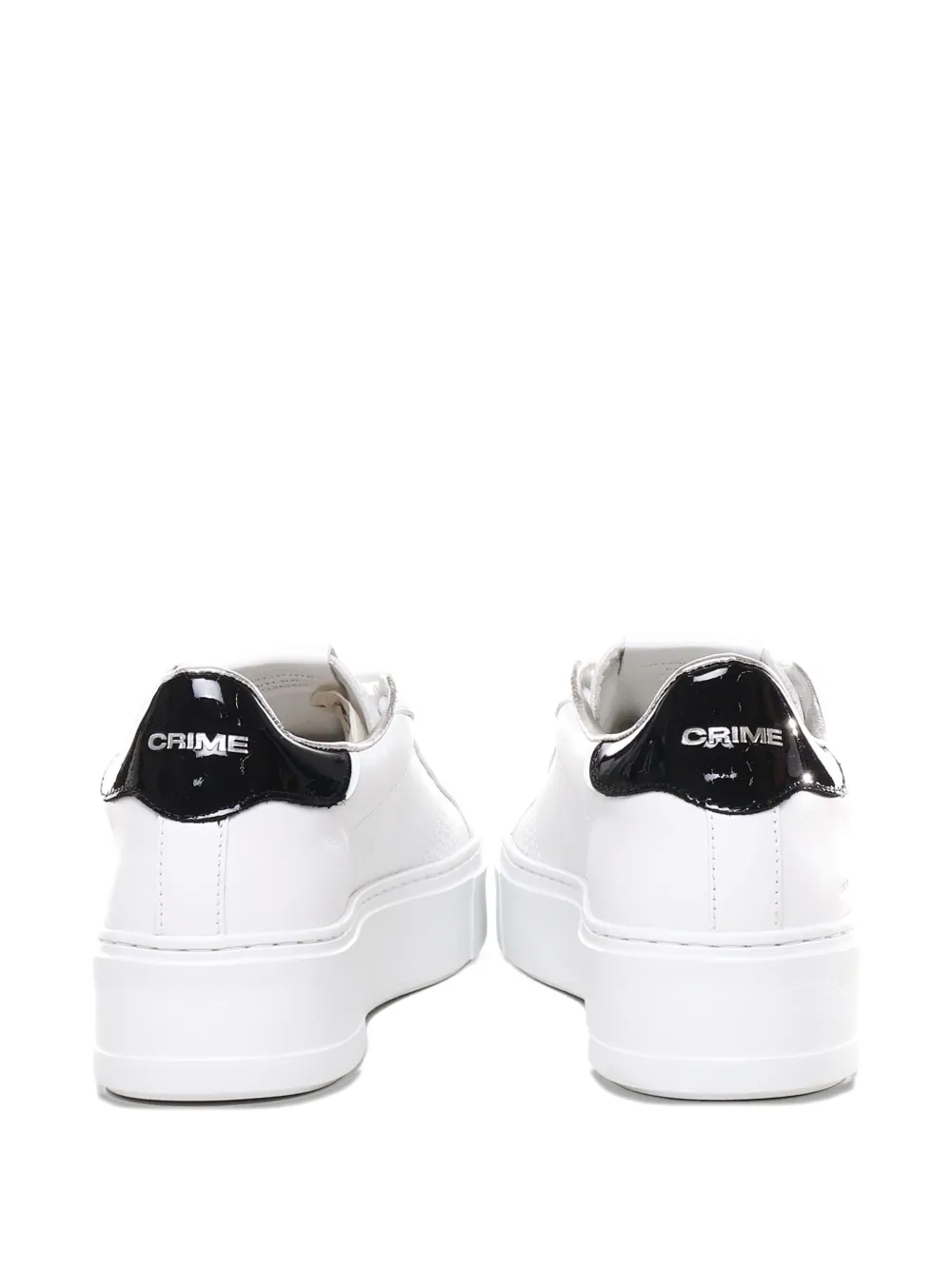 Crime London platform leather sneakers White