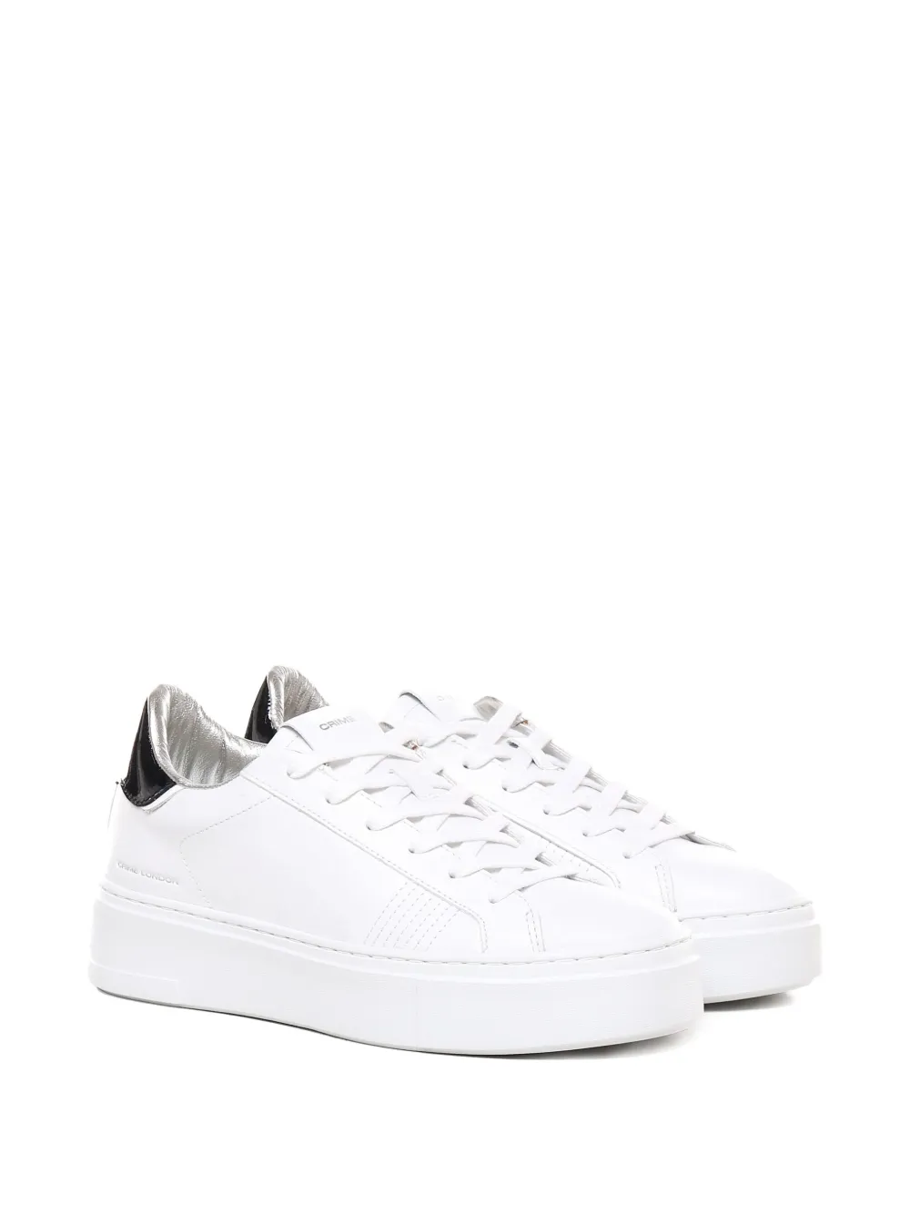 Crime London platform leather sneakers White