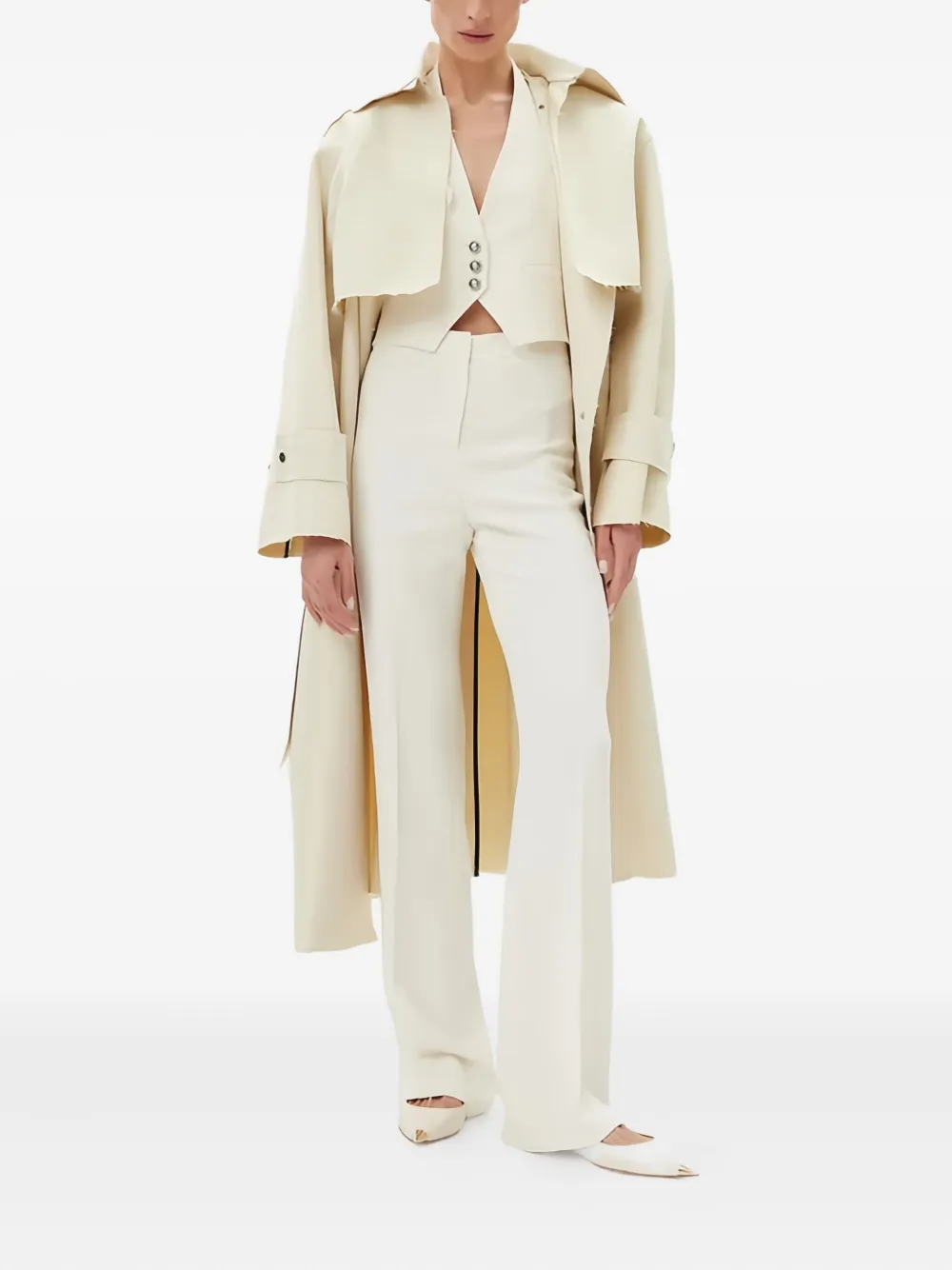 PINKO high-waisted straight-leg trousers - Wit