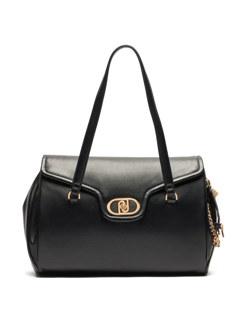 Liu •jo Double-handle Clasp Shoulder Bag In Black