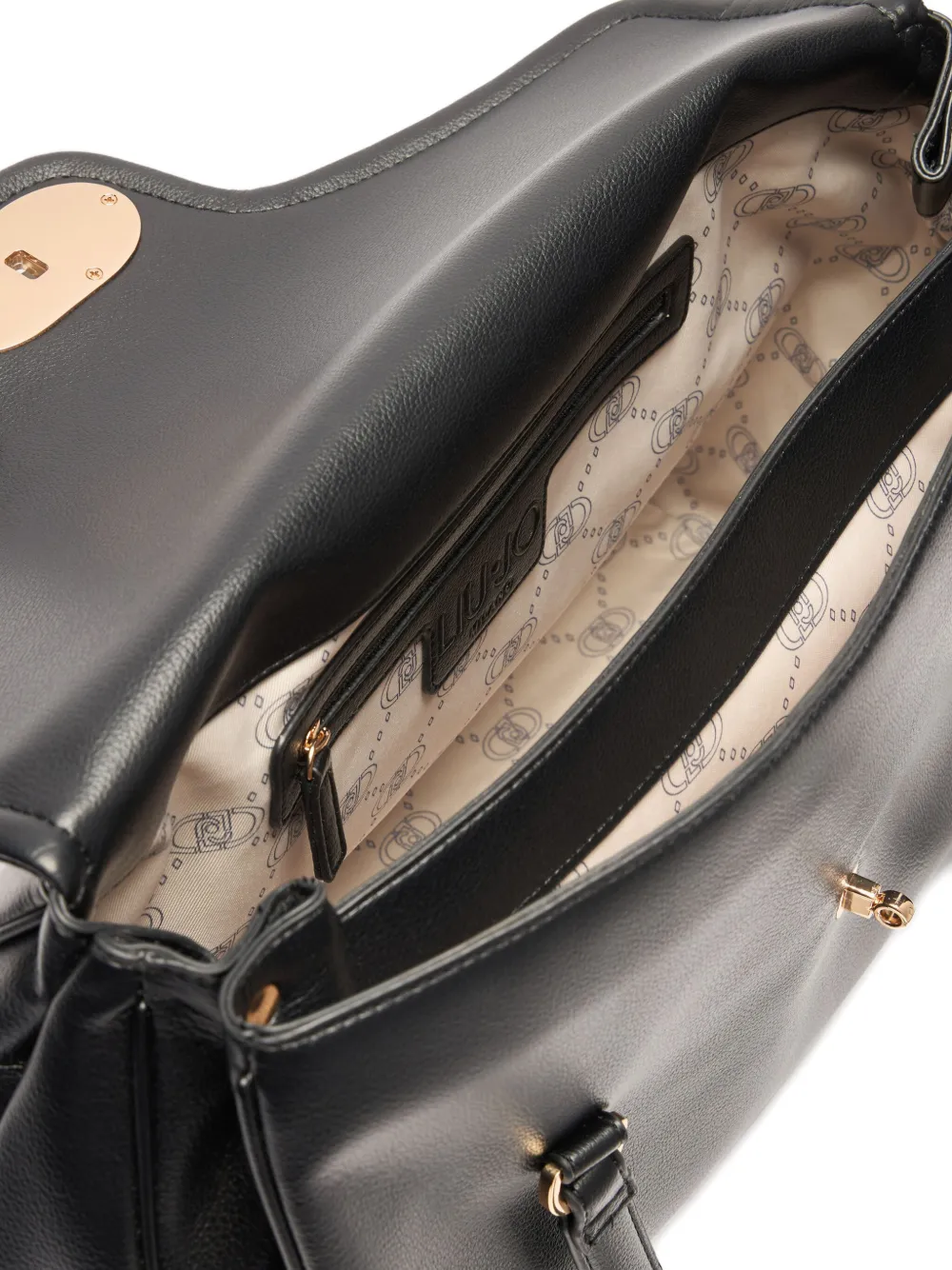 Liu •jo Double-handle Clasp Shoulder Bag In Black