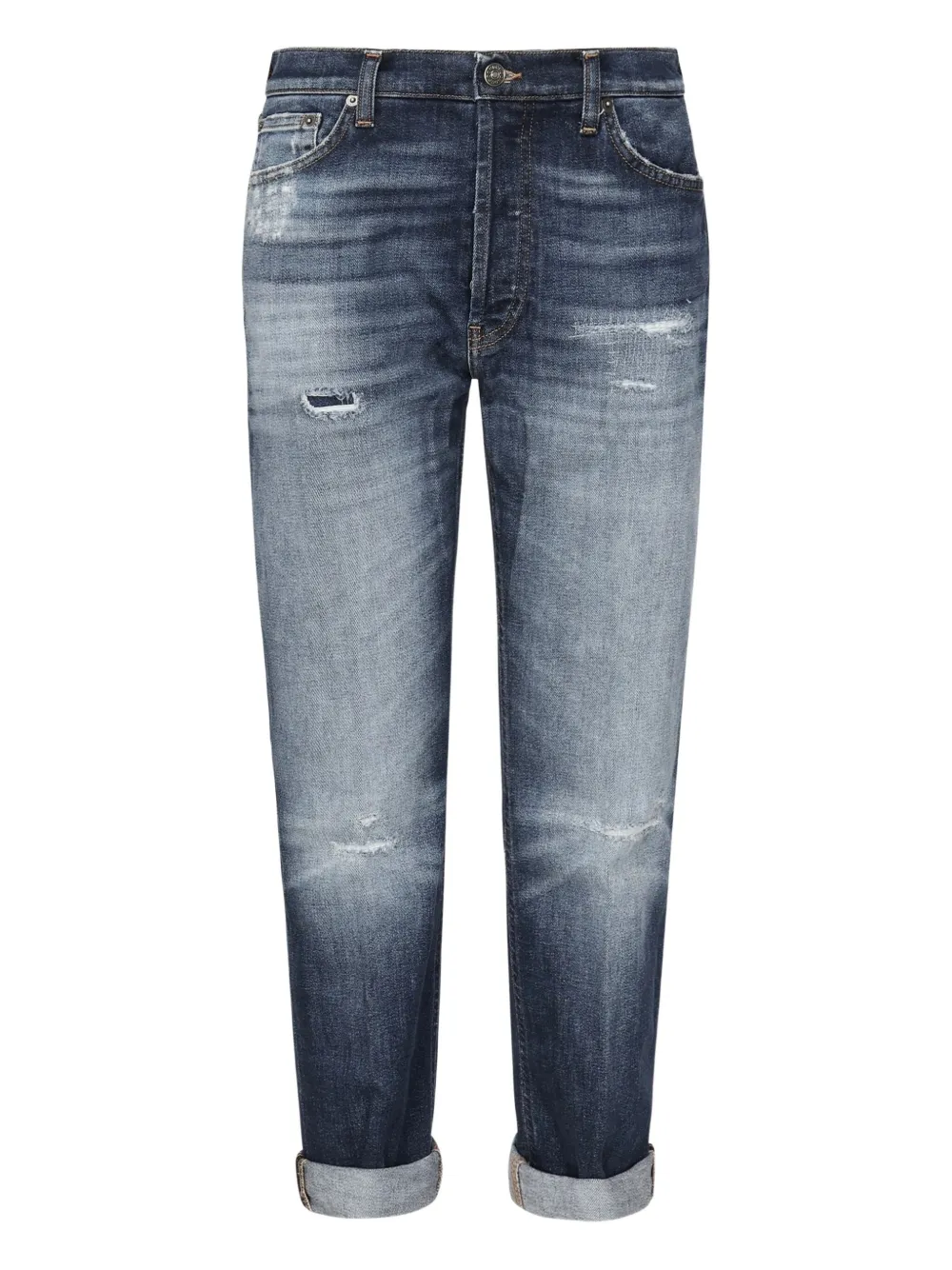 DONDUP Gerafelde jeans met vijf zakken Blauw