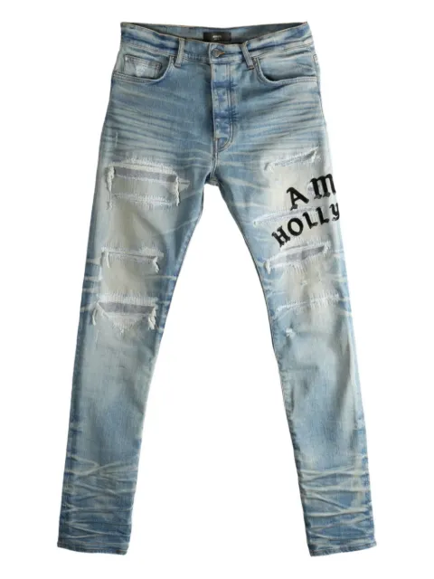 AMIRI distressed embroidered jeans