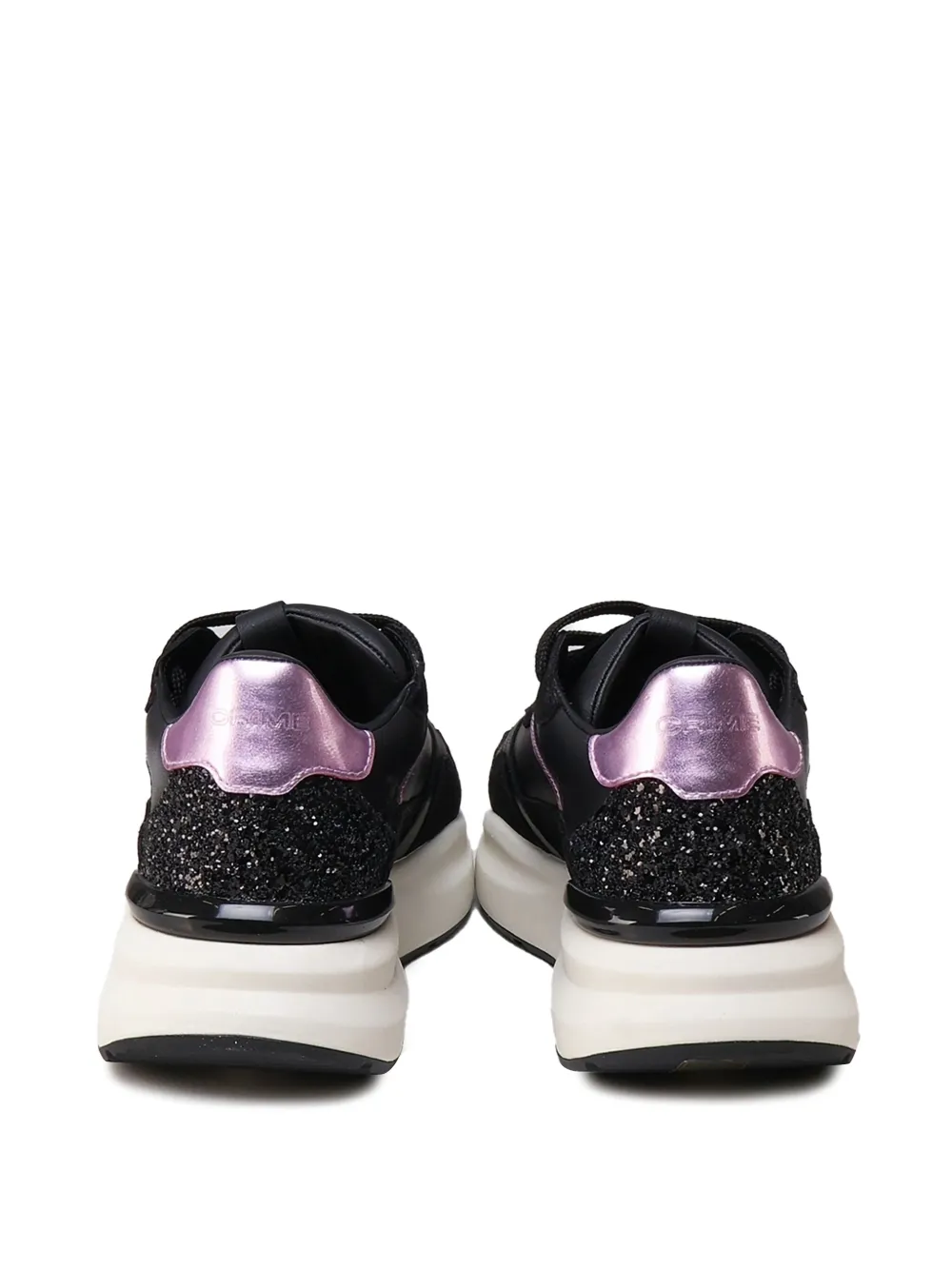 Crime London Sneakers met glitter en plateauzool Zwart
