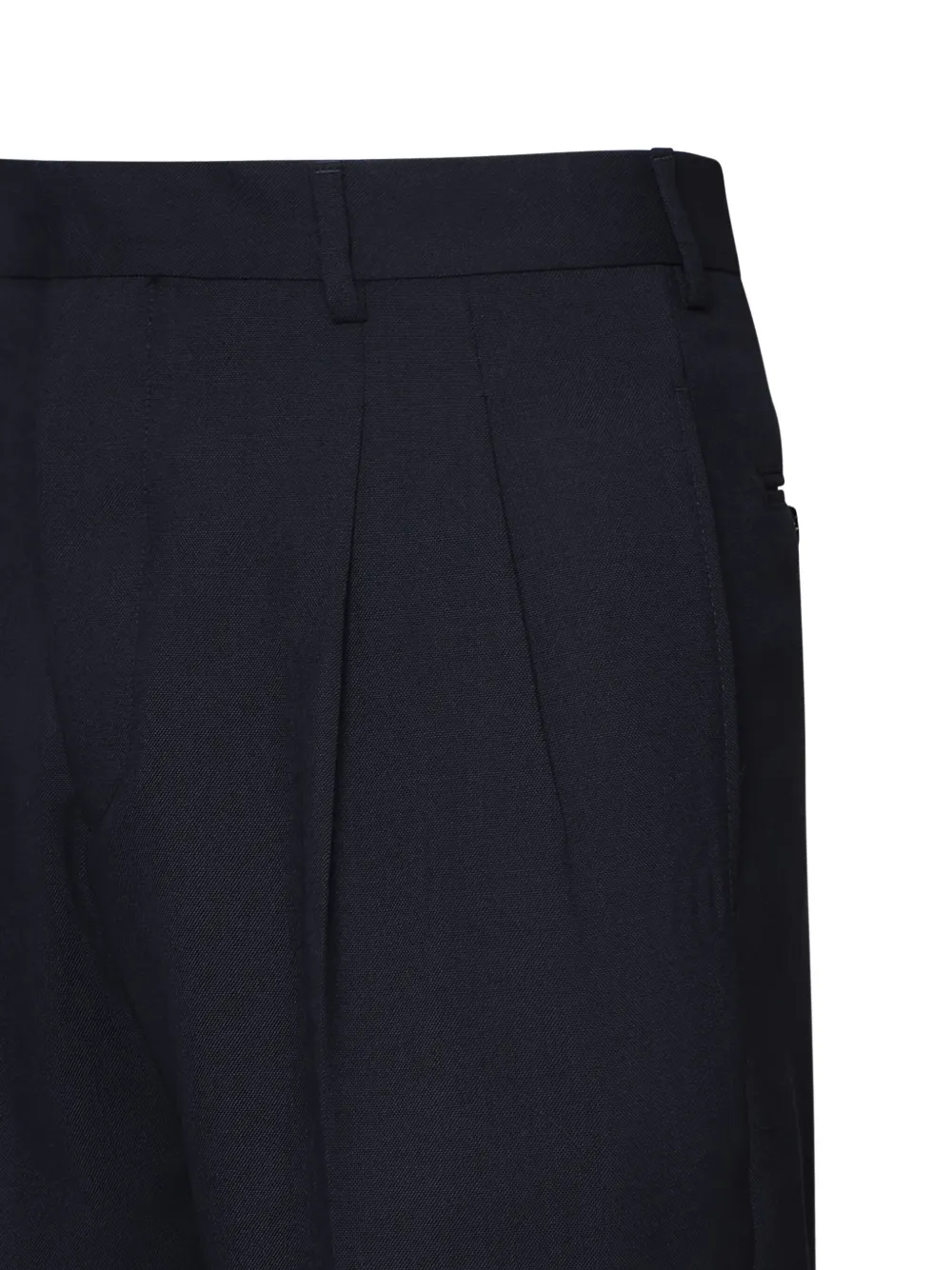 BE ABLE Geplooide chino van scheerwol Blauw