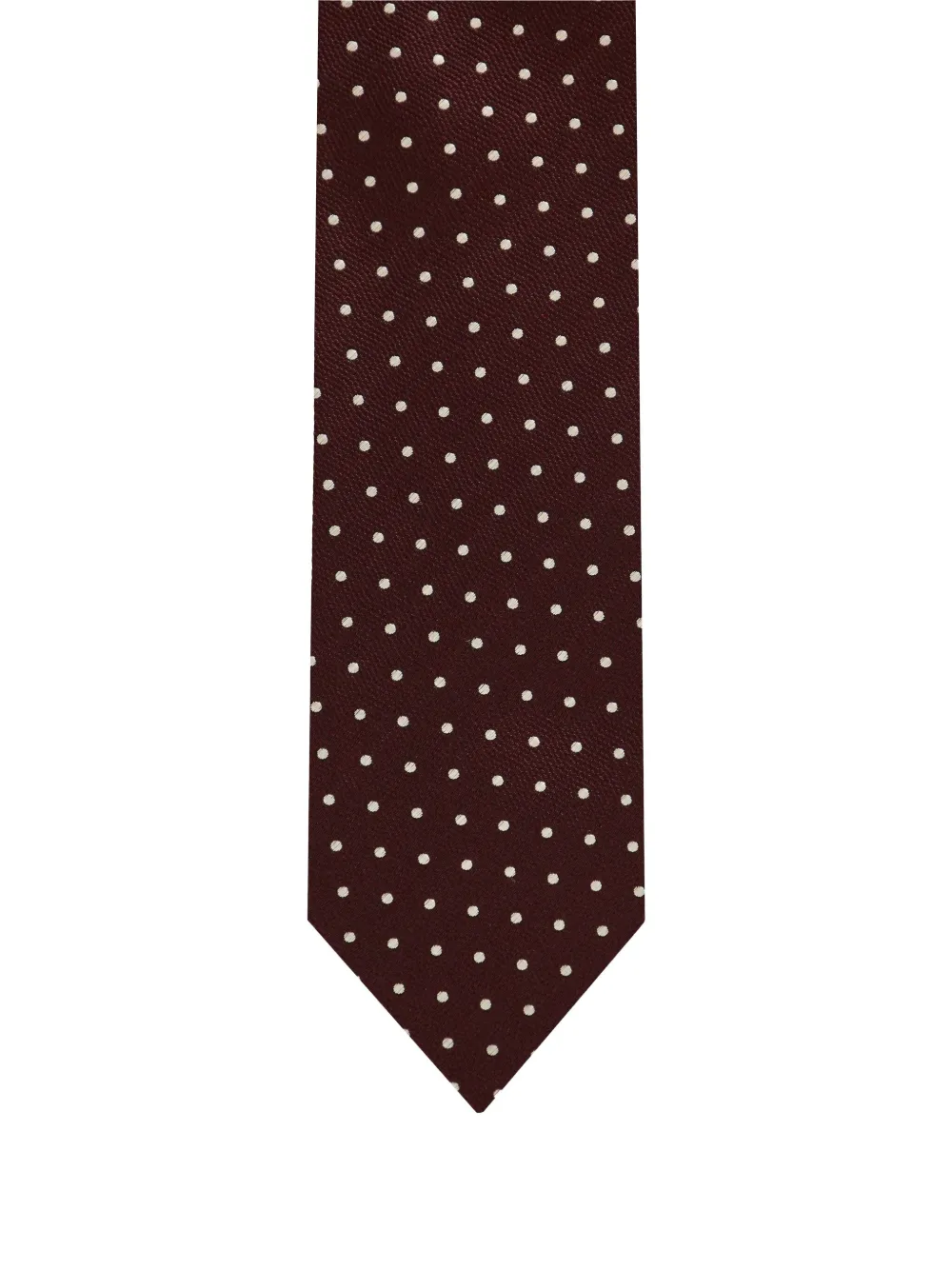 Tom Ford Burgundy Silk Tie With White Polka Dots In Burgundy