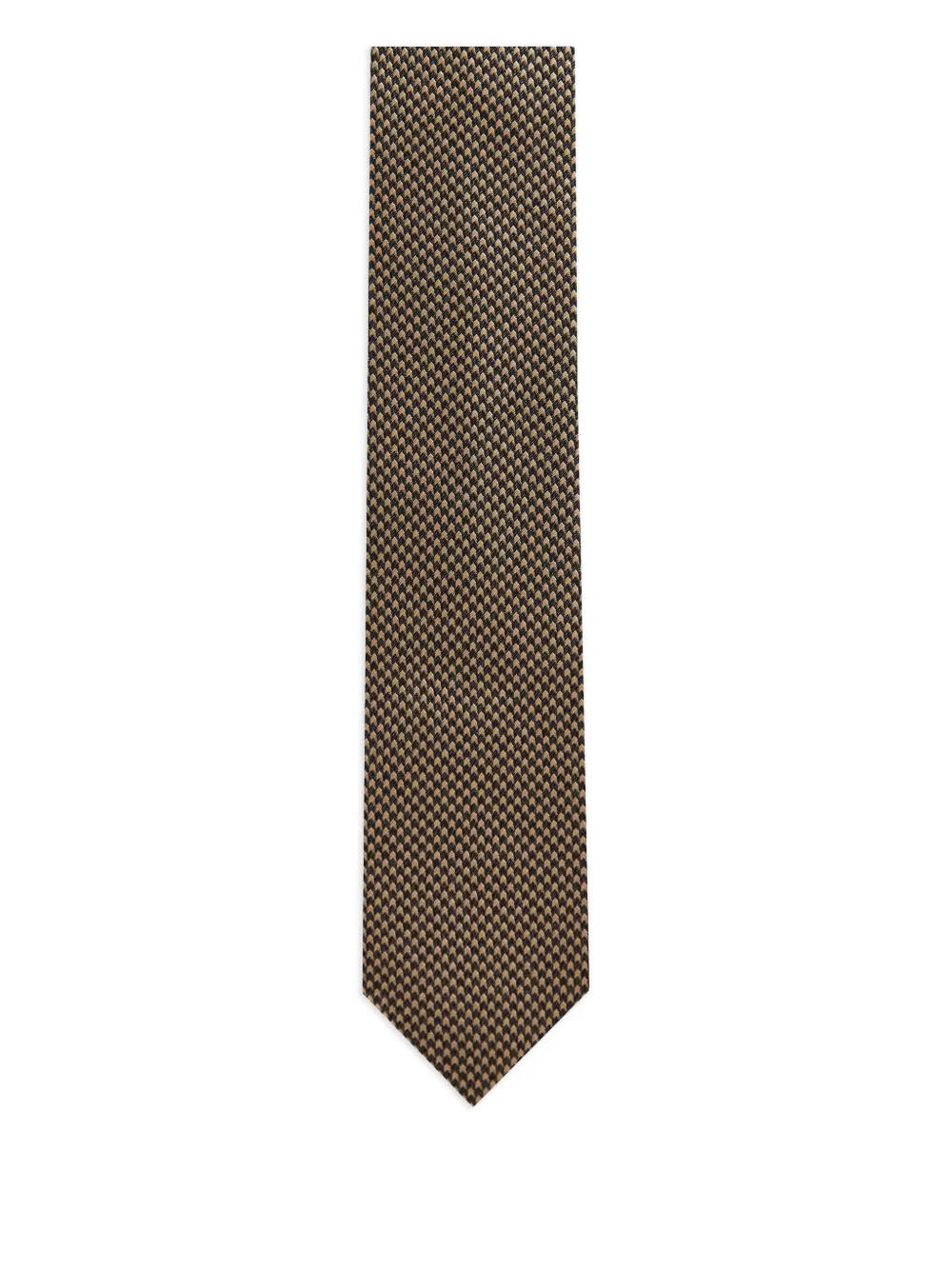 TOM FORD geometric-pattern tie | Brown | Image 1
