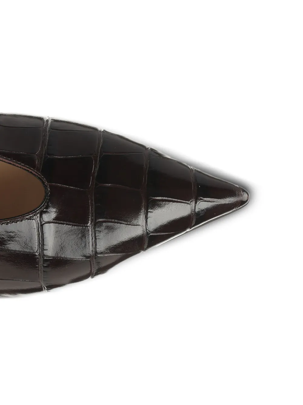 Le Monde Beryl crocodile-pattern pointed-toe pumps Brown