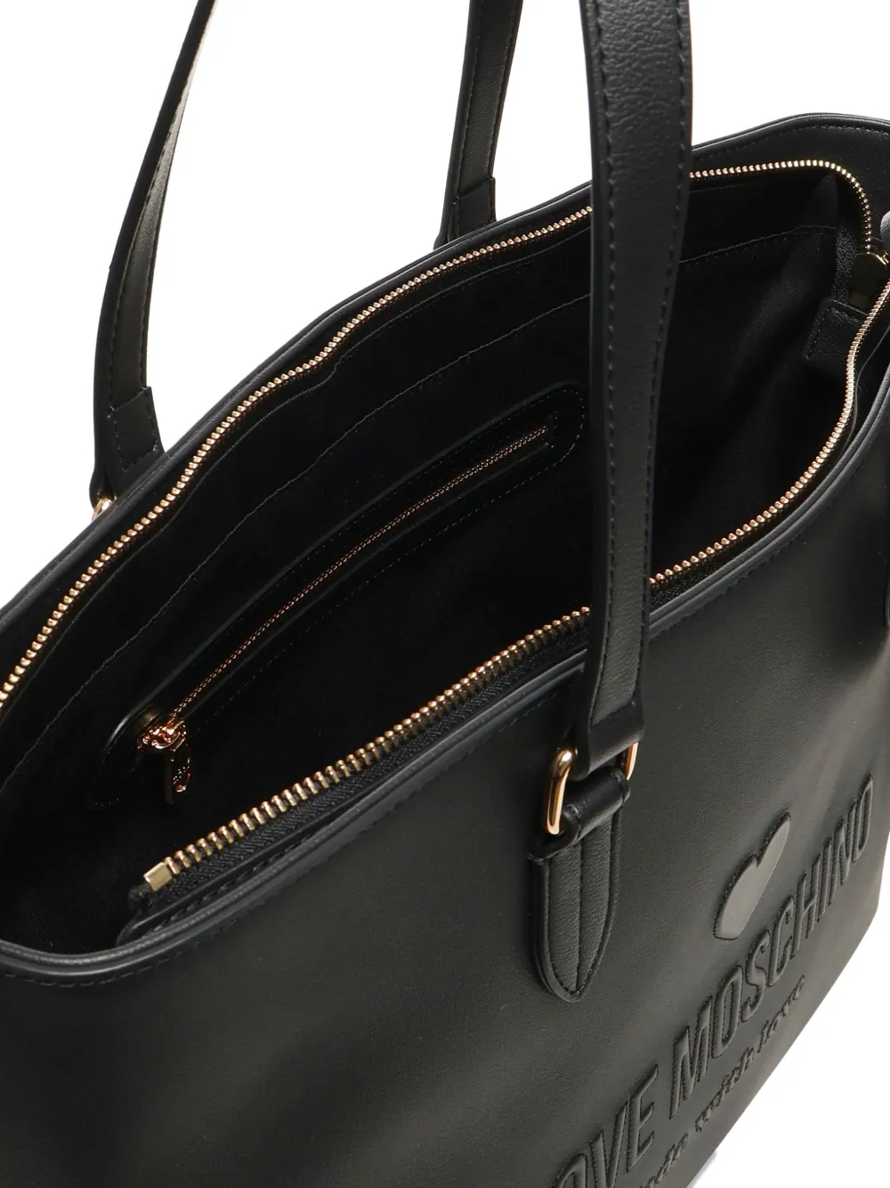 Love Moschino Schoudertas met logo-reliëf Zwart