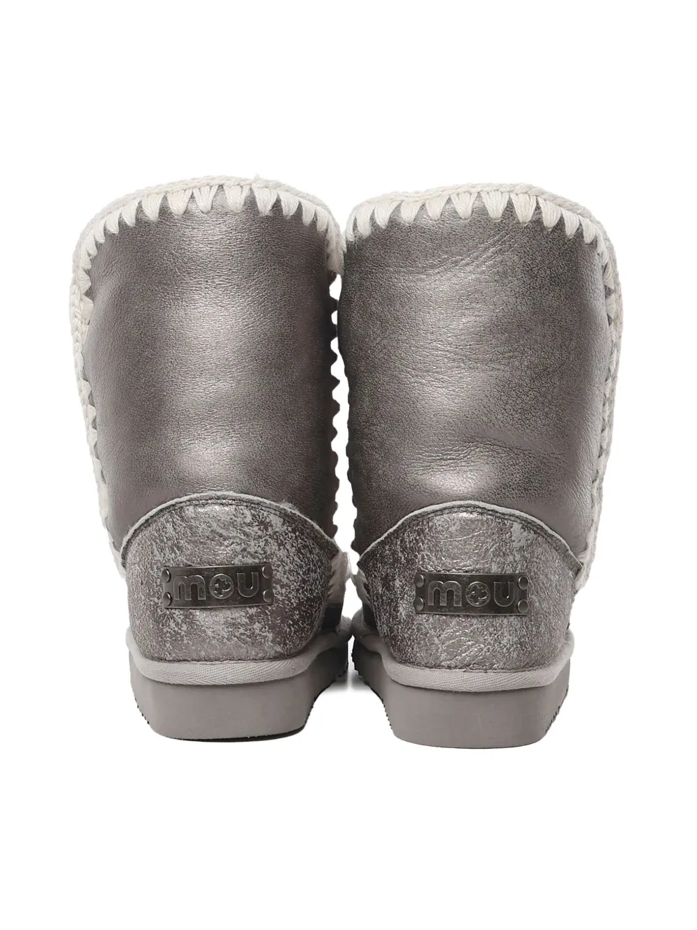 Mou Eskimo 24 crochet-detail boots Grey