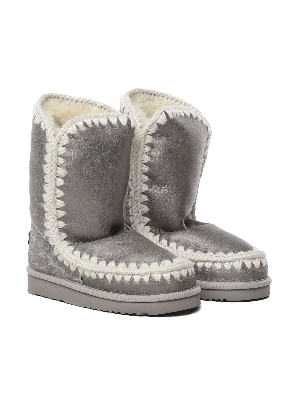 Mou Eskimo 24 crochet-detail boots Grey