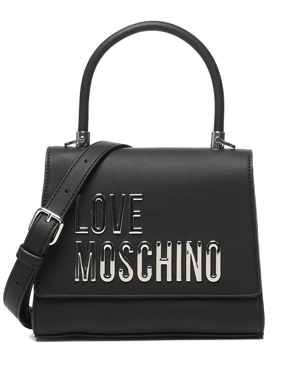Love Moschino logo-plaque top-handle bag Zwart