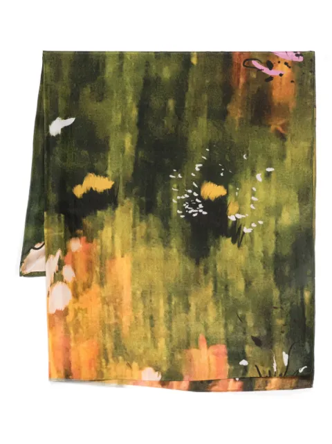YAVI abstract-print silk scarf