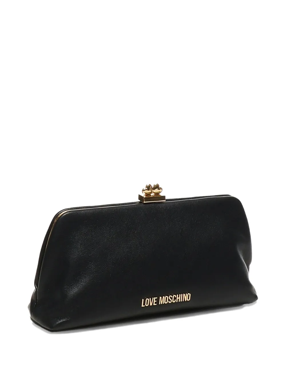 Love Moschino logo-plaque clutch bag Zwart