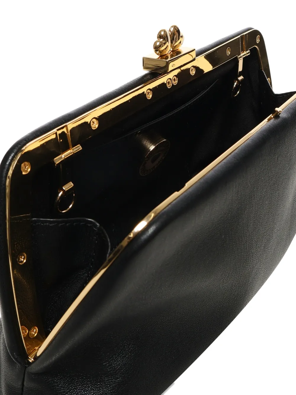 Love Moschino logo-plaque clutch bag Zwart