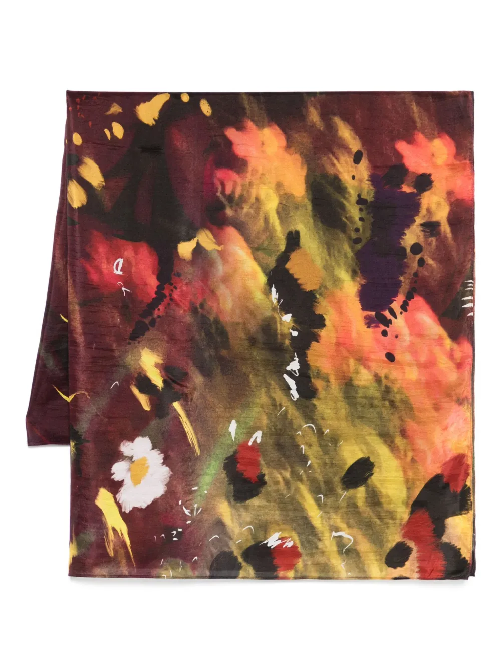 YAVI abstract-print silk scarf | Green | Image 1
