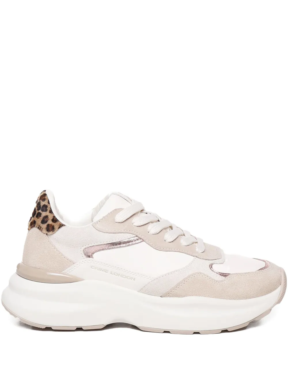 Crime London leopard-print panel trainers | Neutrals | Image 1