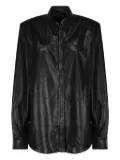 THE ANDAMANE leather button-closure shirt - Black