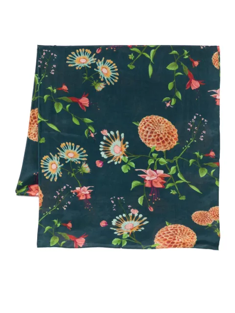 YAVI floral-print silk scarf