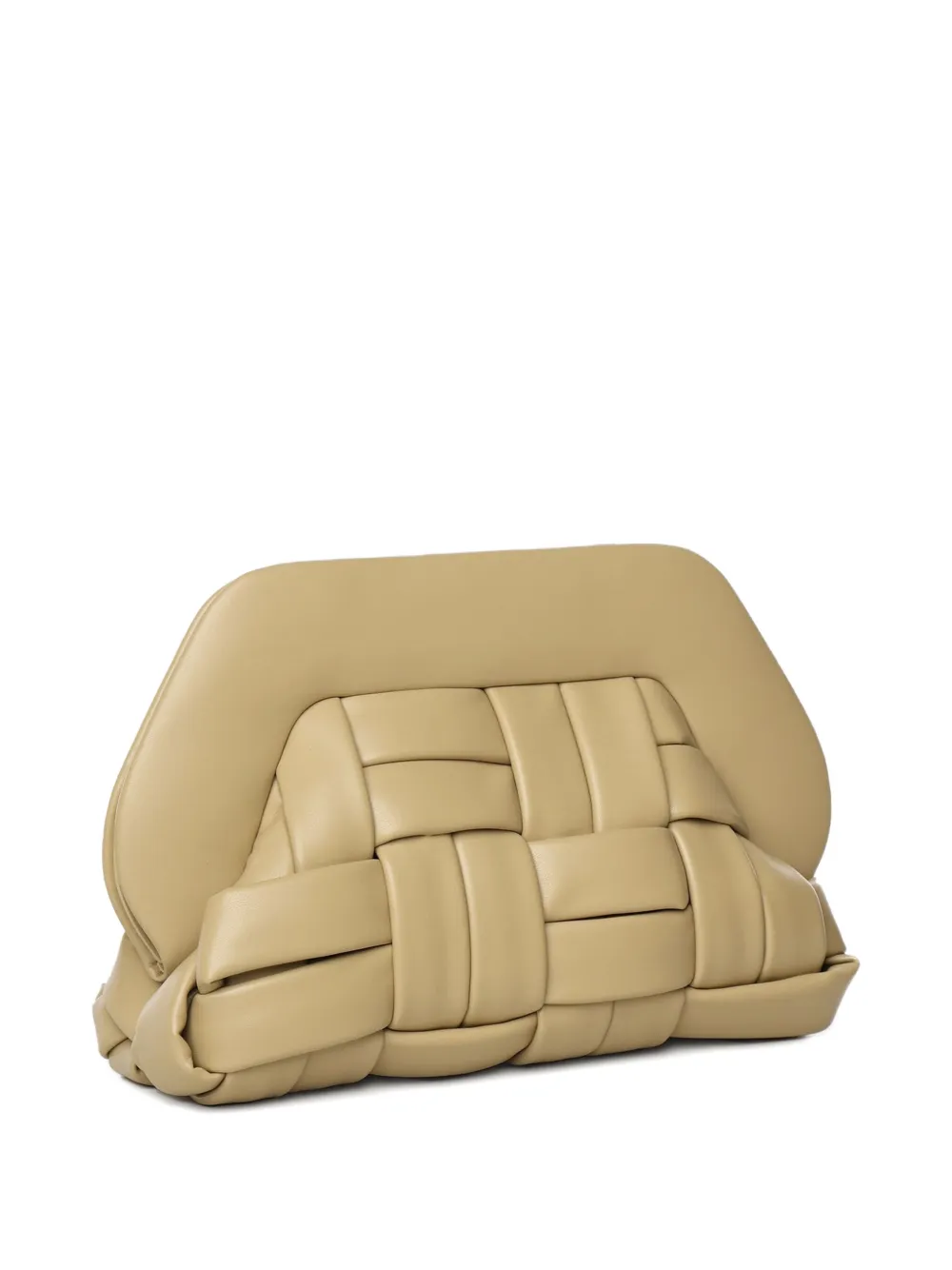 Themoirè Tia geweven clutch Beige