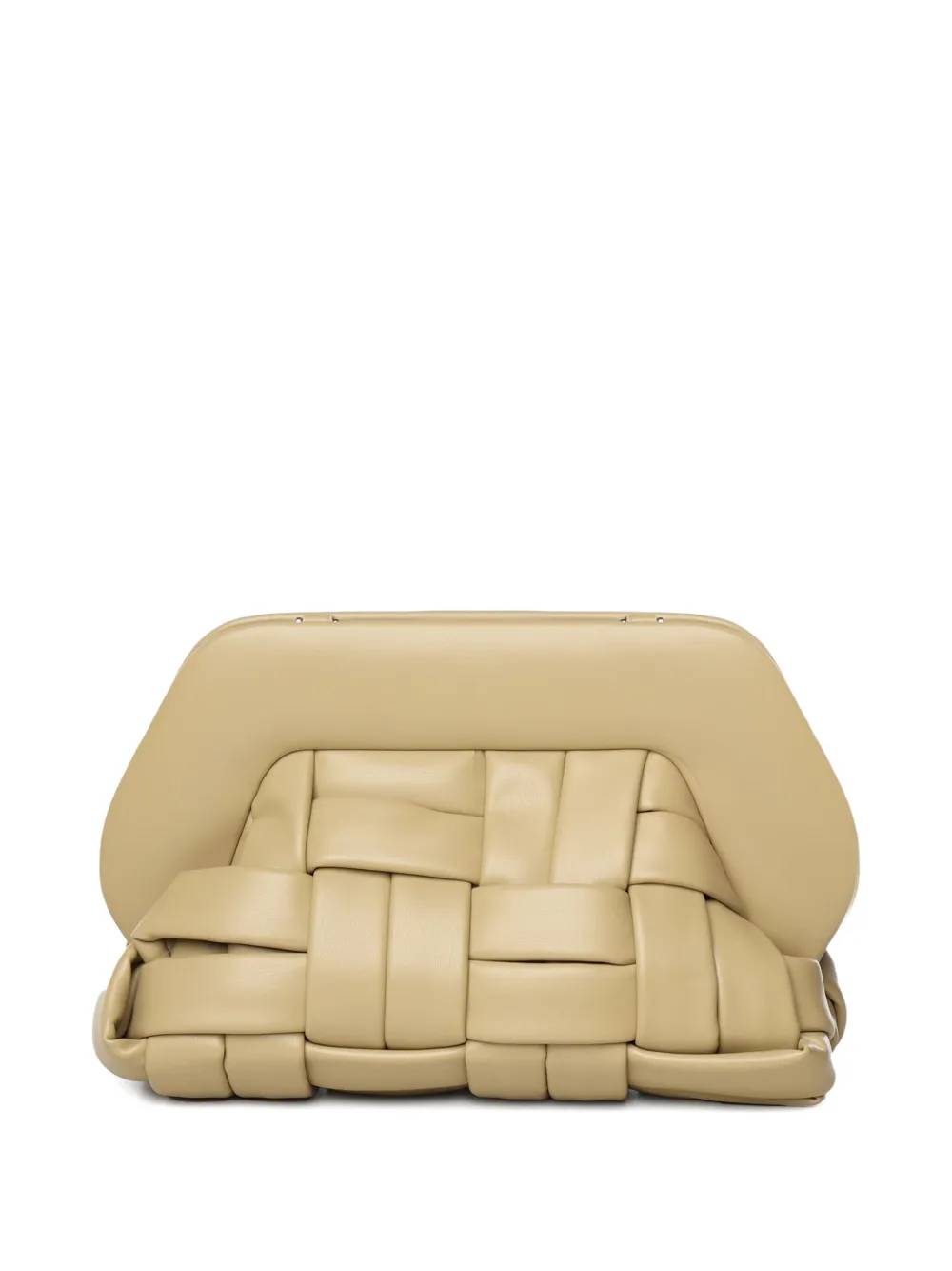 Themoirè Tia geweven clutch Beige