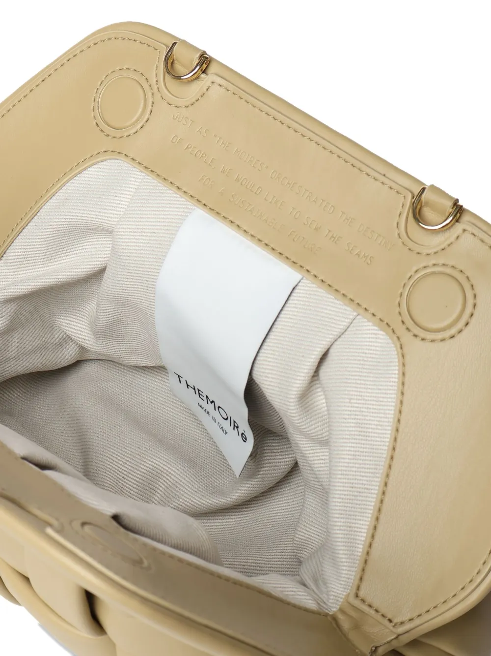 Themoirè Tia geweven clutch Beige