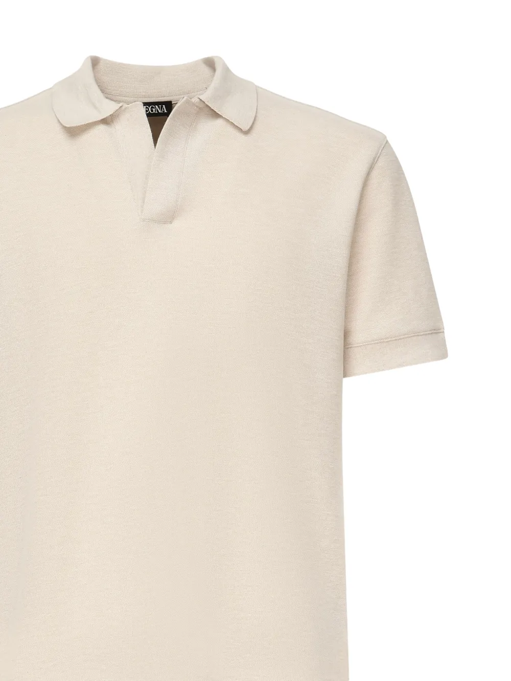 Zegna v-neck short-sleeve polo shirt Beige