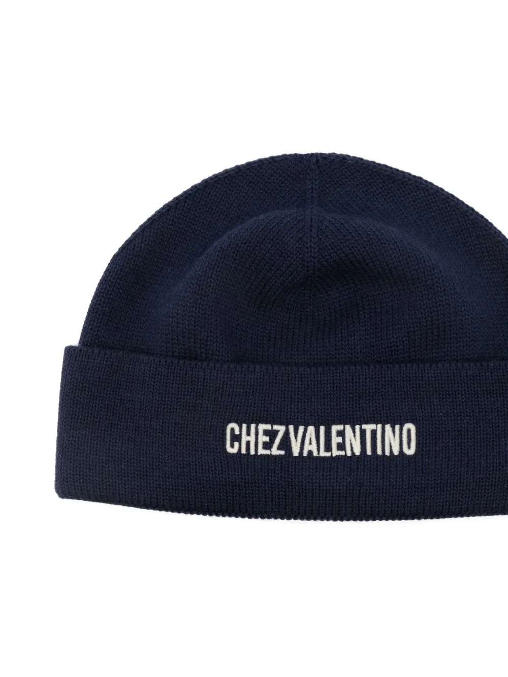 Valentino Garavani logo-embroidered beanie Blauw