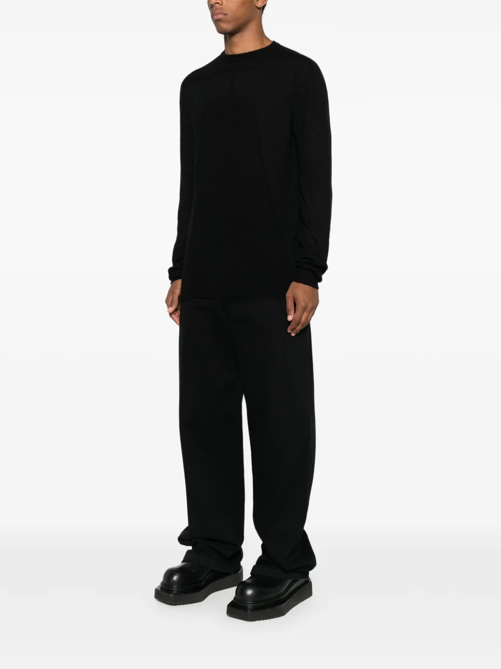 Rick Owens long-sleeve cashmere sweater Zwart