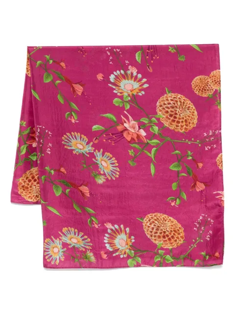 YAVI floral-print silk scarf