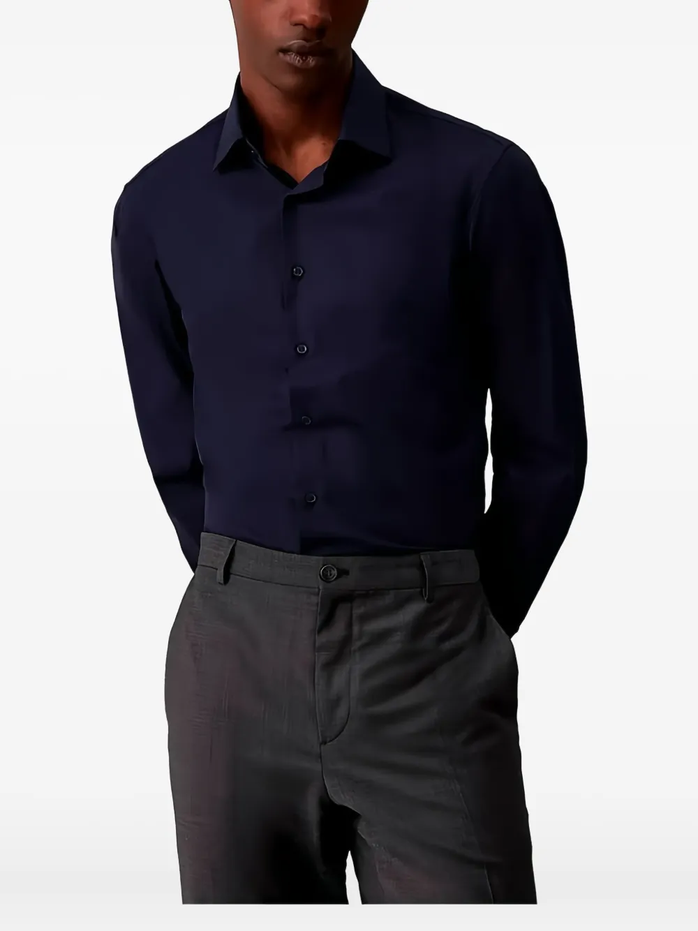 Calvin Klein Long-sleeve Button-down Shirt In Multi