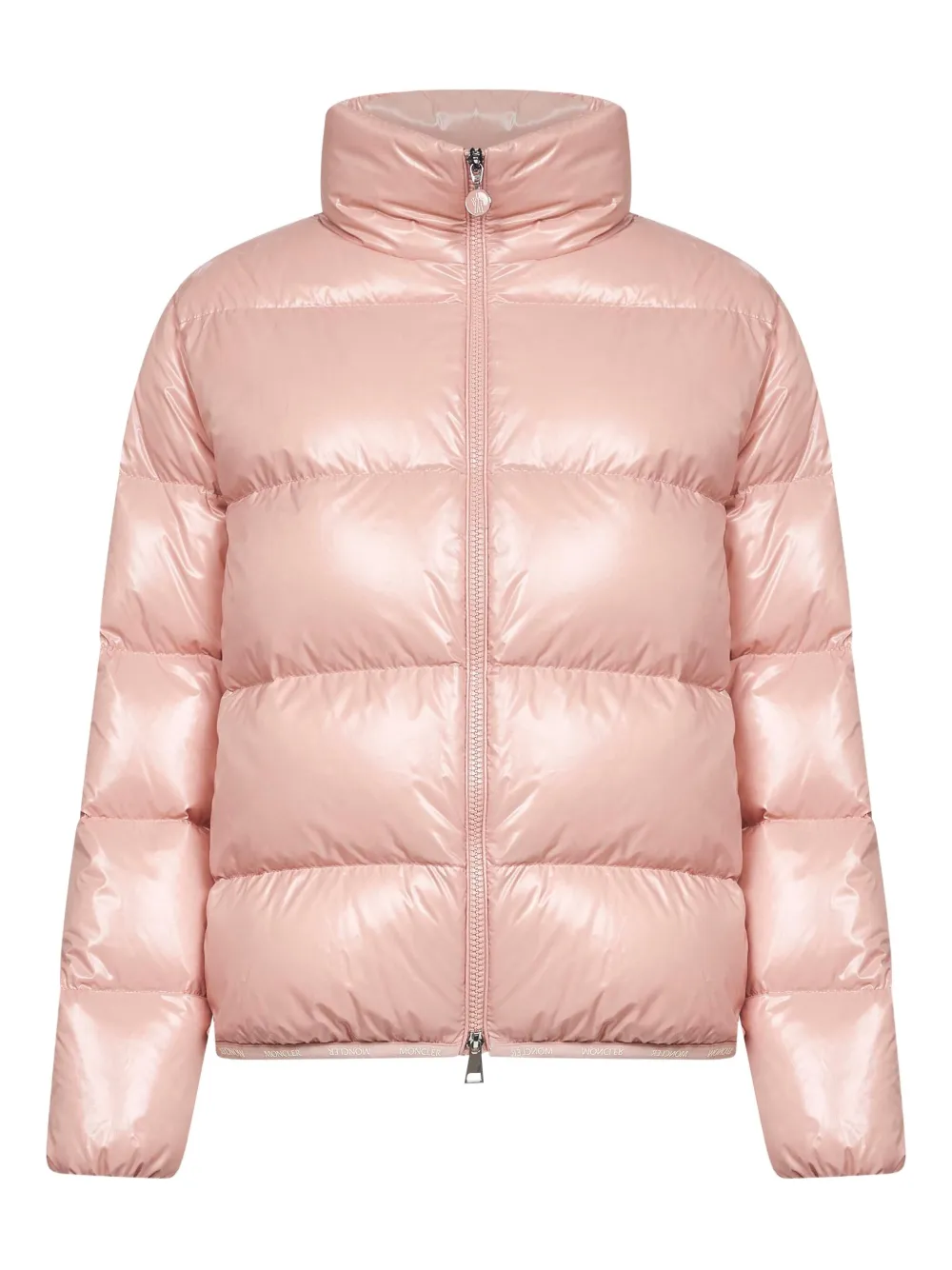 Moncler Abbadia gewatteerd jack met hoge hals Roze