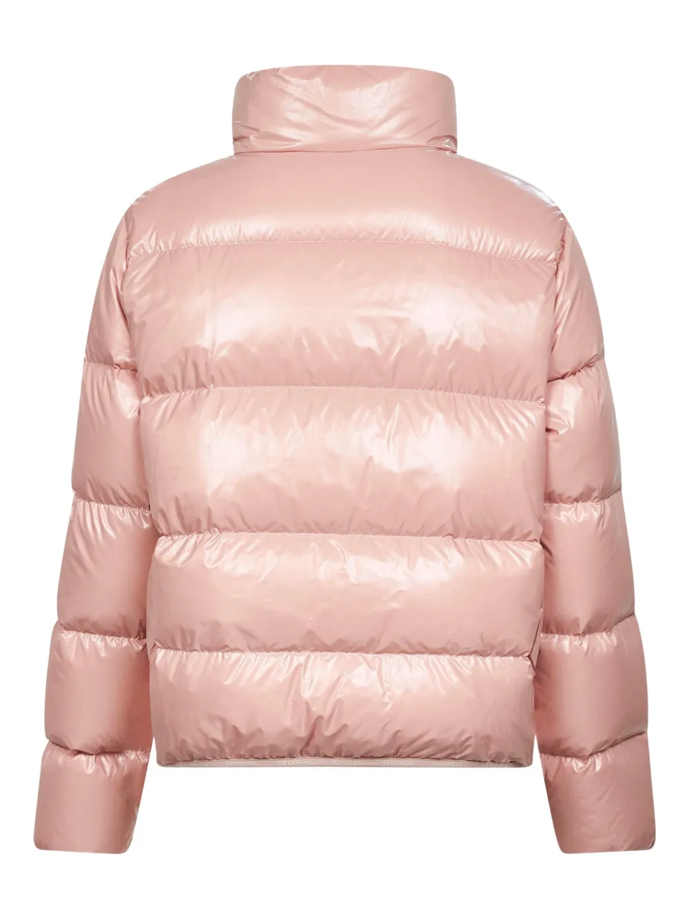 Moncler Abbadia gewatteerd jack met hoge hals Roze