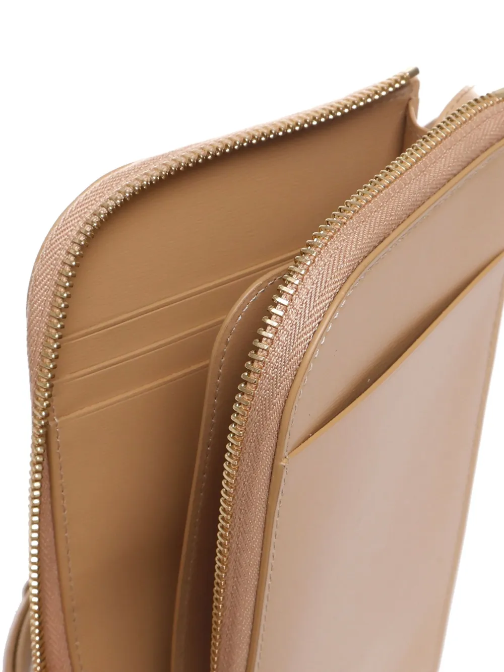 Ferragamo Portemonnee met gancini-plakkaat en rits Beige
