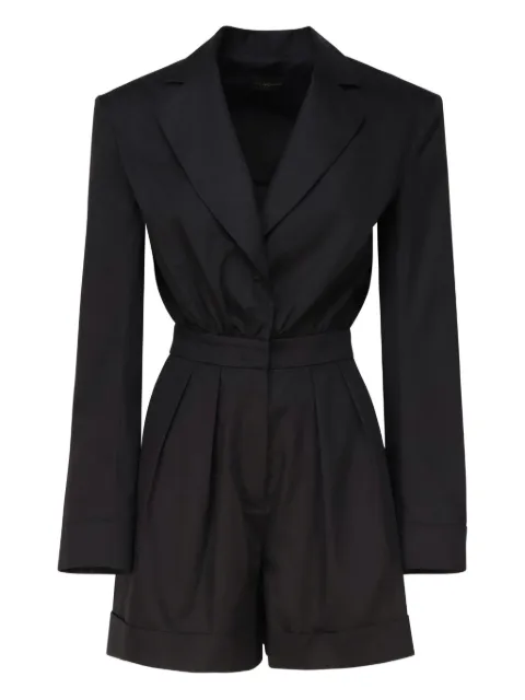 THE ANDAMANE lapel-collar pleated playsuit 