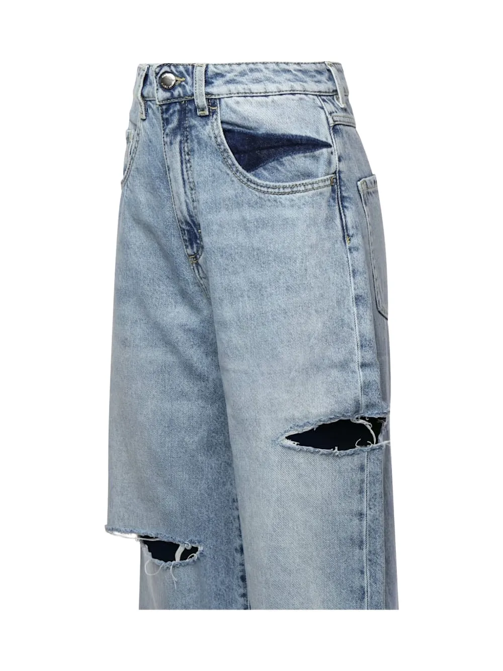 ICON DENIM distressed-detail jeans - Blauw