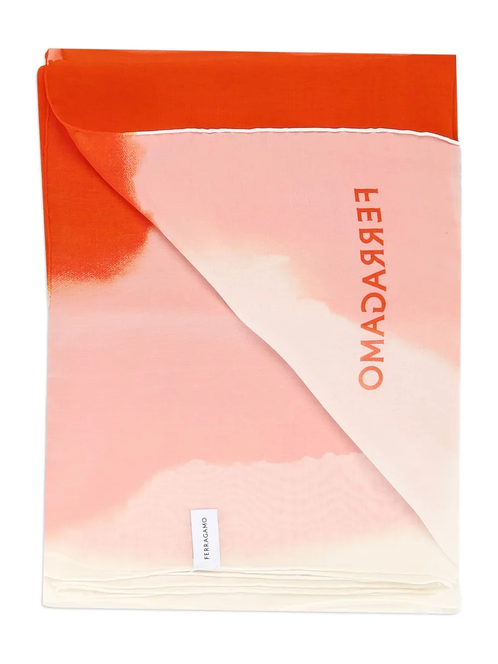 Ferragamo ombre-effect silk scarf Oranje