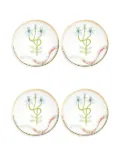 Bitossi Home flower-print gold-rimmed plates - White