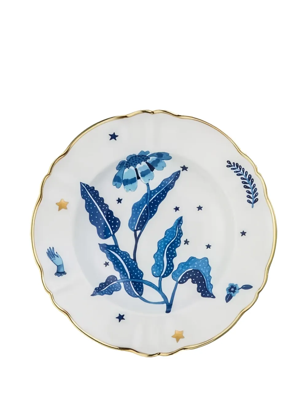 Bitossi Home Floral-star Plate In White