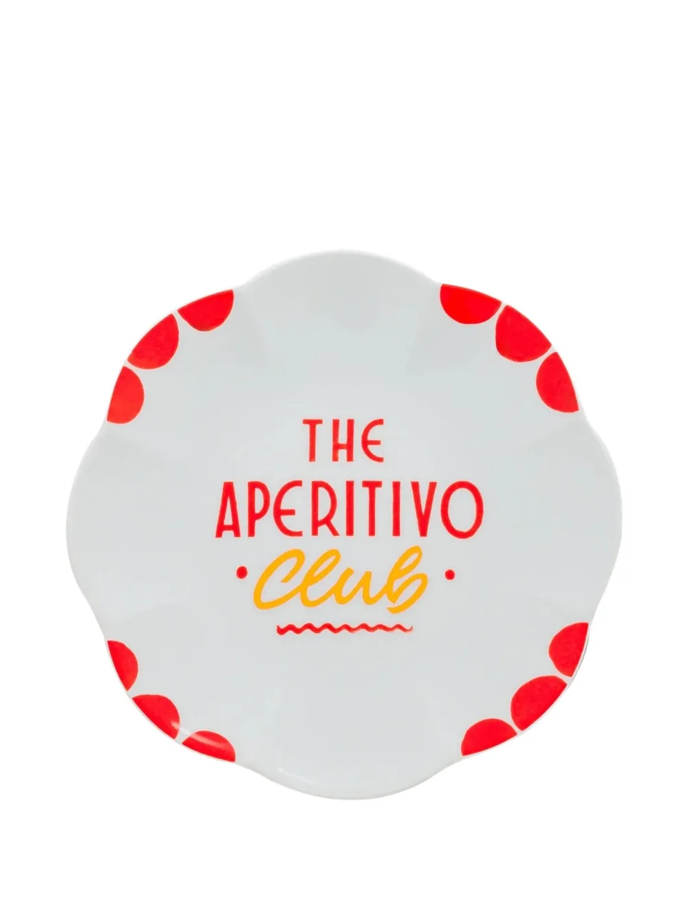 Bitossi Home Scalloped-edge 'the Aperitivo Club' Plates In White