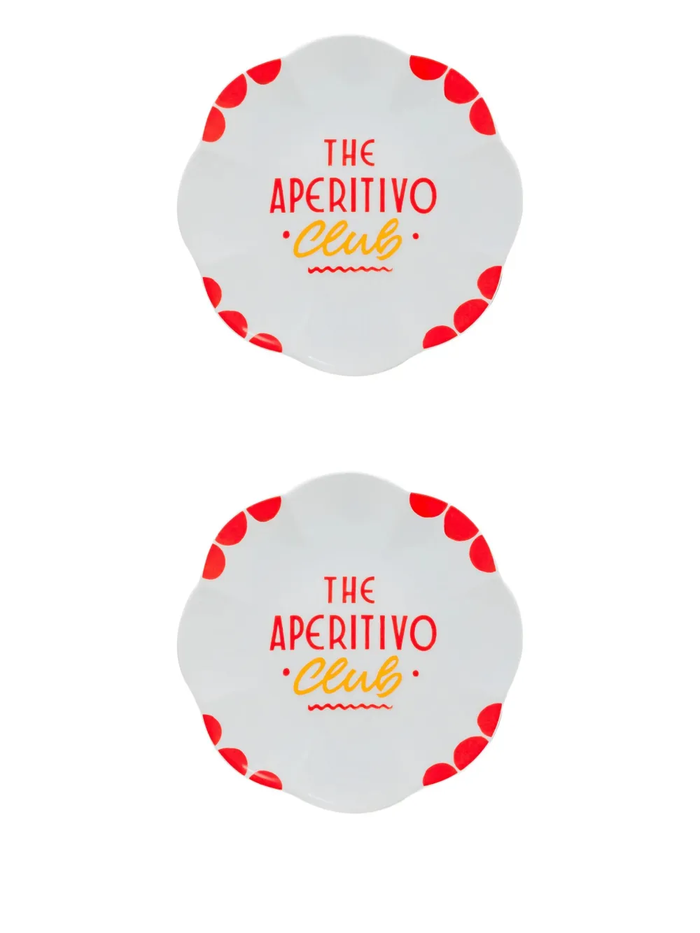 Bitossi Home Scalloped-edge 'the Aperitivo Club' Plates In White