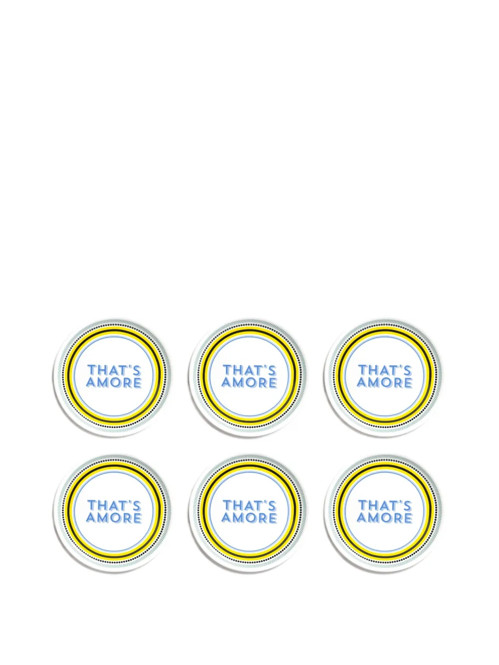 Bitossi Home That's Amore Plate (set Of Six) In White