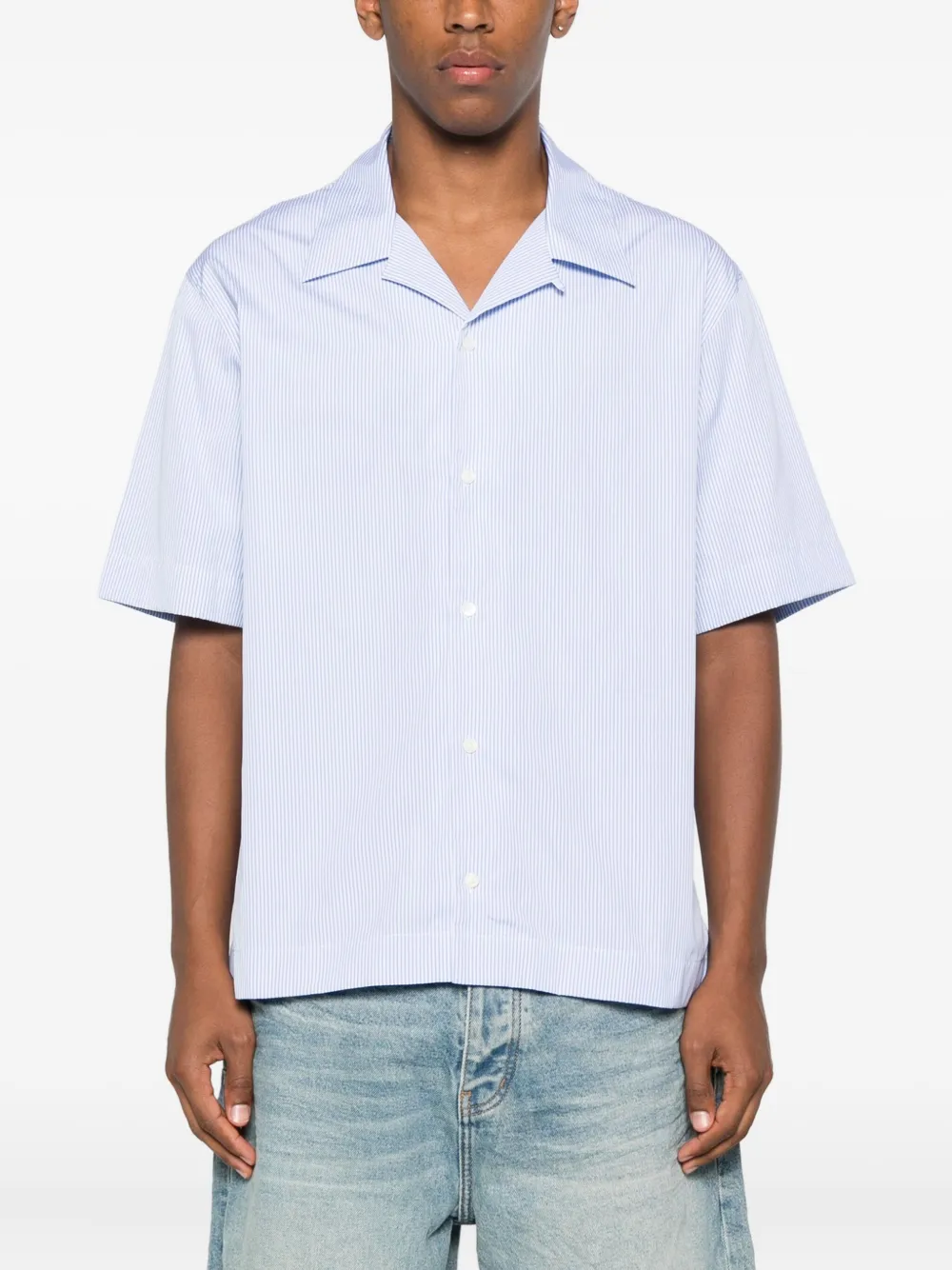 Givenchy cotton pinstripe bowling shirt Blauw