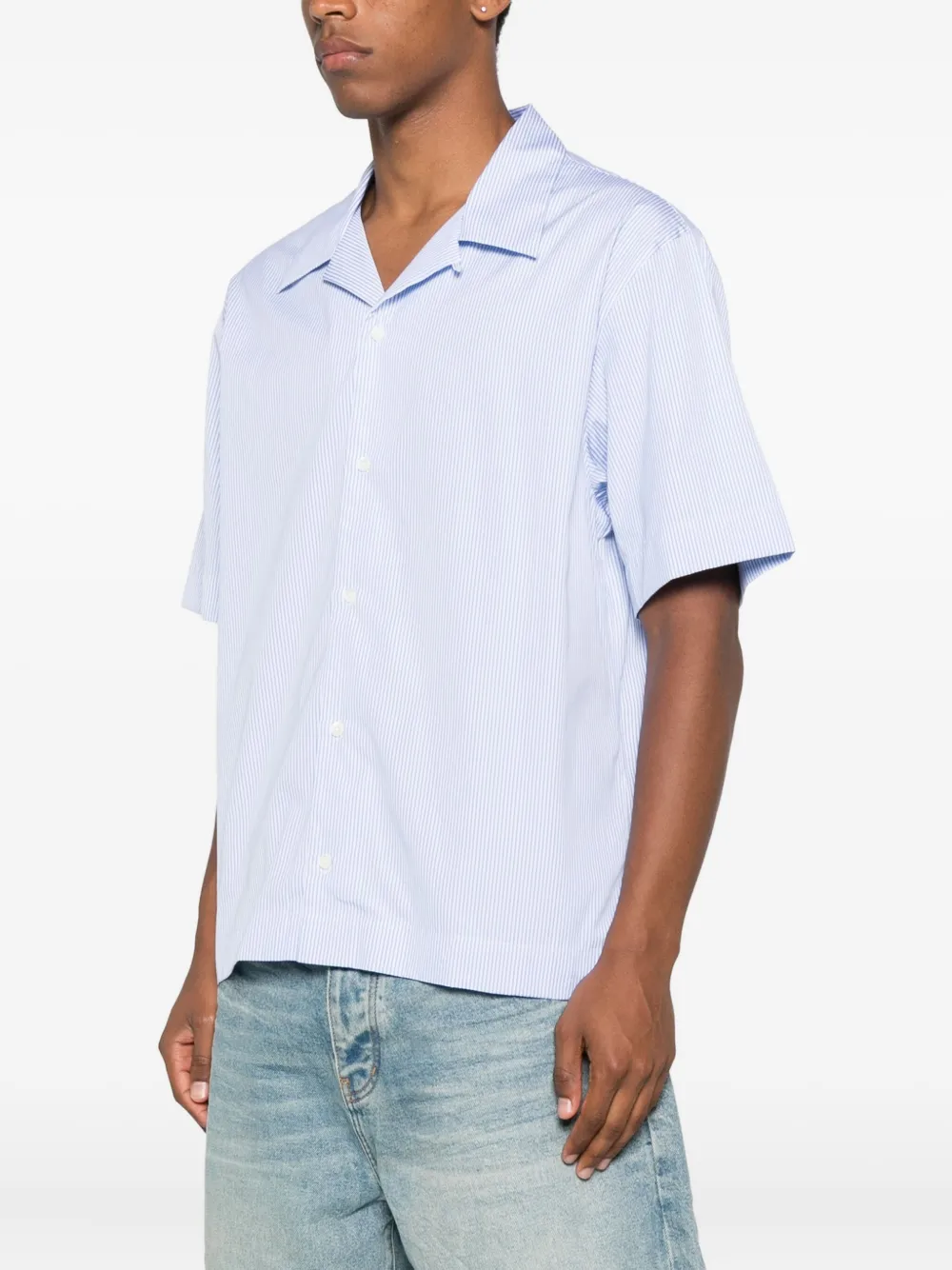 Givenchy cotton pinstripe bowling shirt Blauw