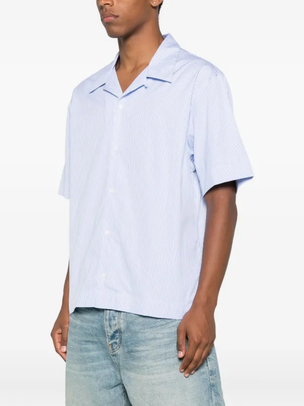 Givenchy Shirt In Striped Cotton With Stamp Print | Blue | FARFETCH