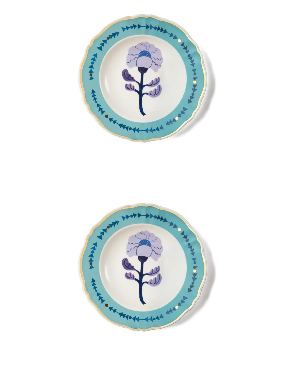 Bitossi Home Peonia-print Deep Plates (set Of Two) In White