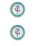 Bitossi Home peonia-print deep plates (set of two) - White