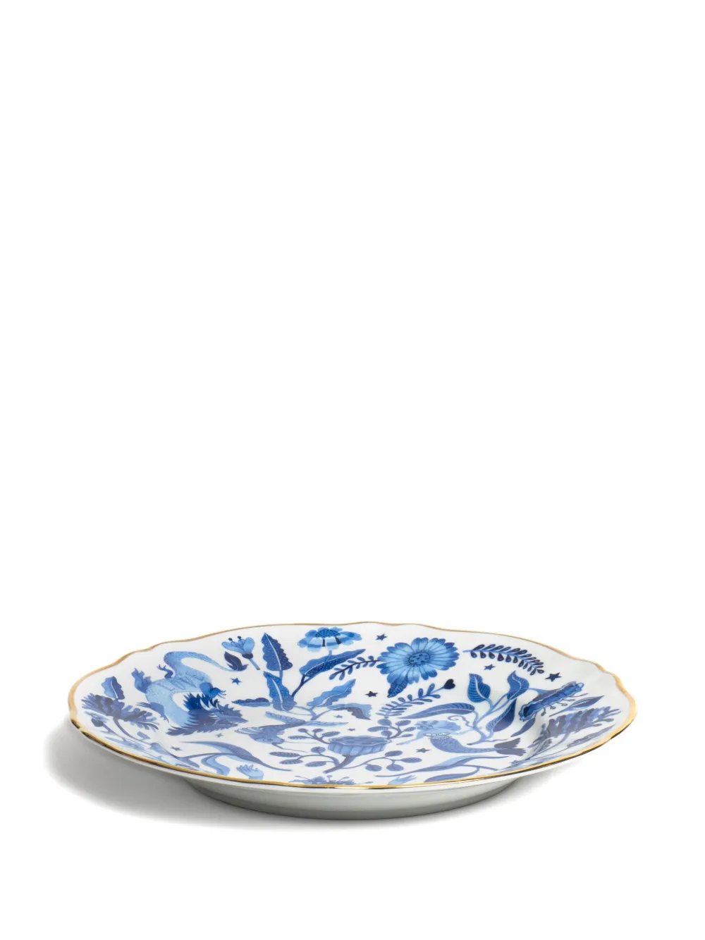 Bitossi Home Floral Dragon Plates (set Of Two) In White