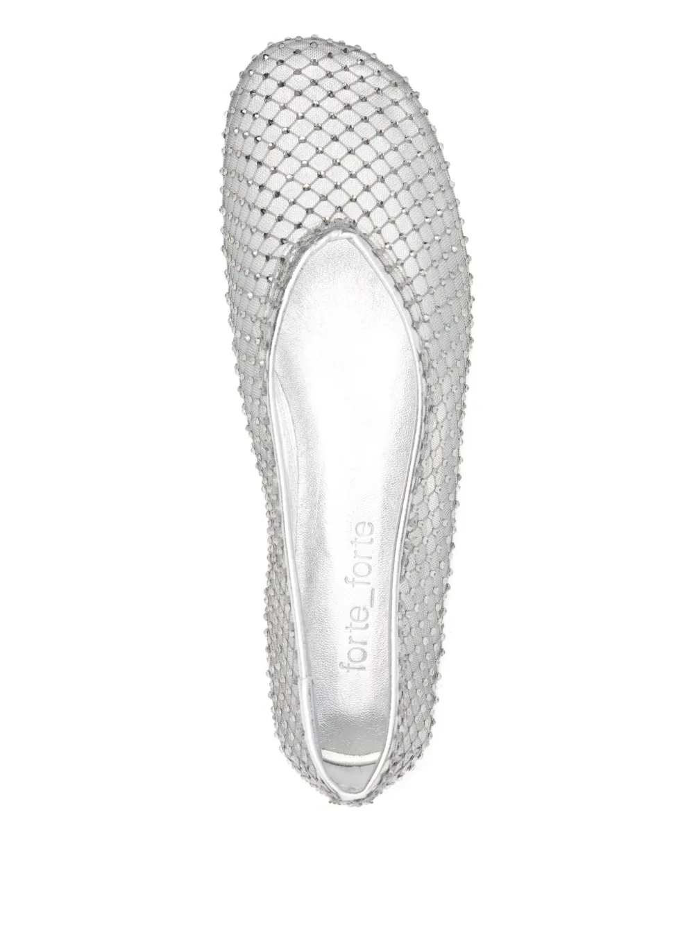 Forte crystal-mesh ballet flats Silver